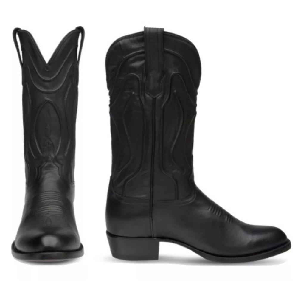 Men's Bachesto Boots Black William Genuine Leather Handmade Size 12D.NEW NO BOX